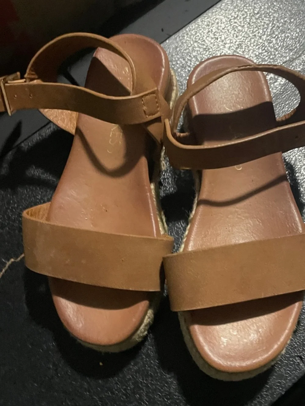 Kids Tan Espadrille Platform Sandals - Casual Summer Comfort